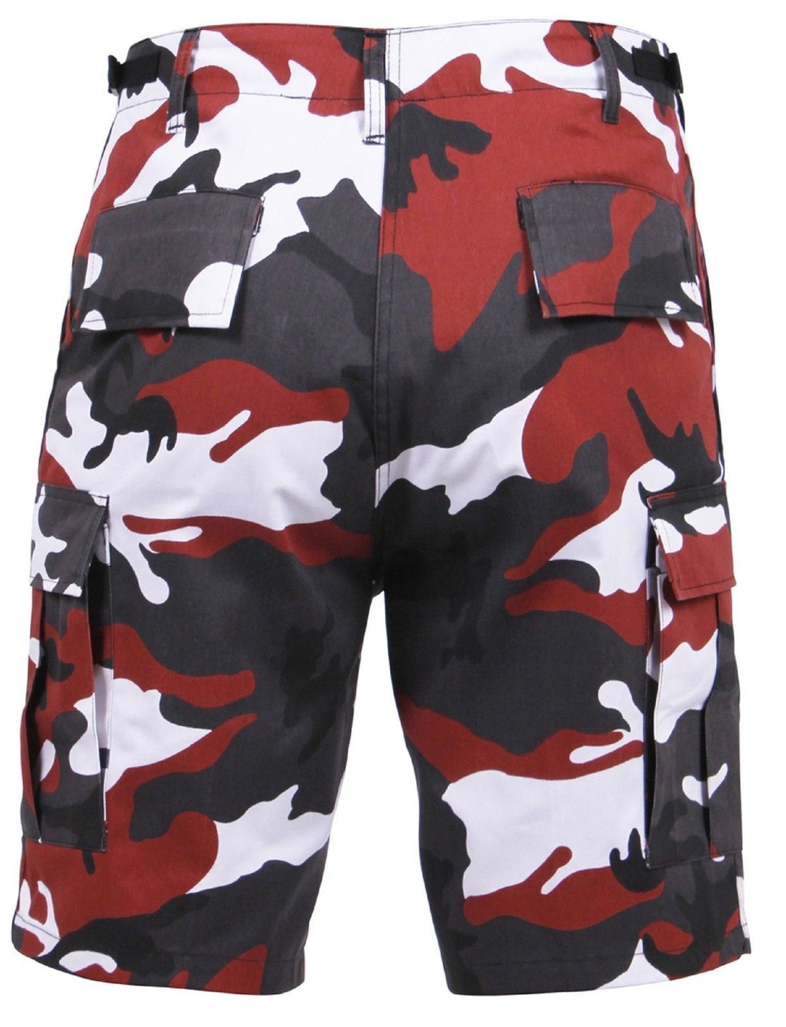 Men's Red Camouflage BDU Cargo Shorts - Black, Red & White Camo Shorts ...