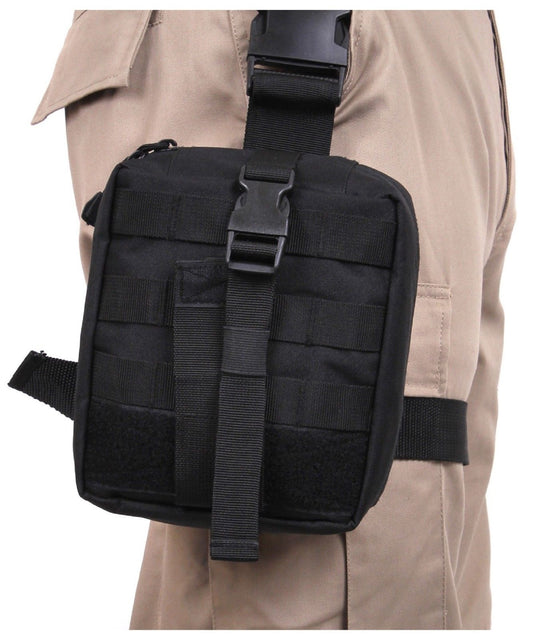 Rothco Black Drop Leg Detachable Utility Pouch - MOLLE EMT Thigh Pouches 20755