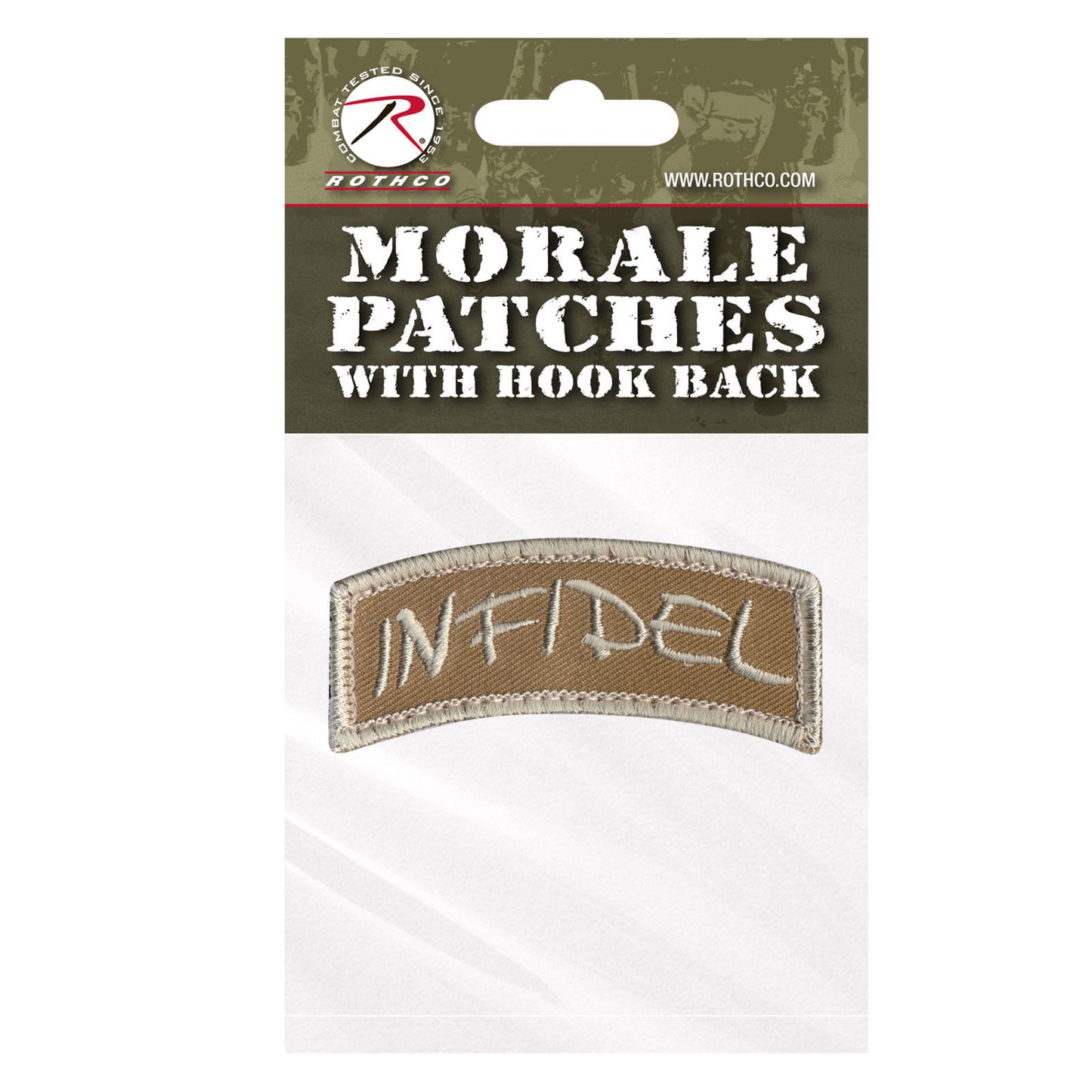 Rothco Infidel Morale Patch With Hook & Loop Backing - Measures (1¼" x 3")