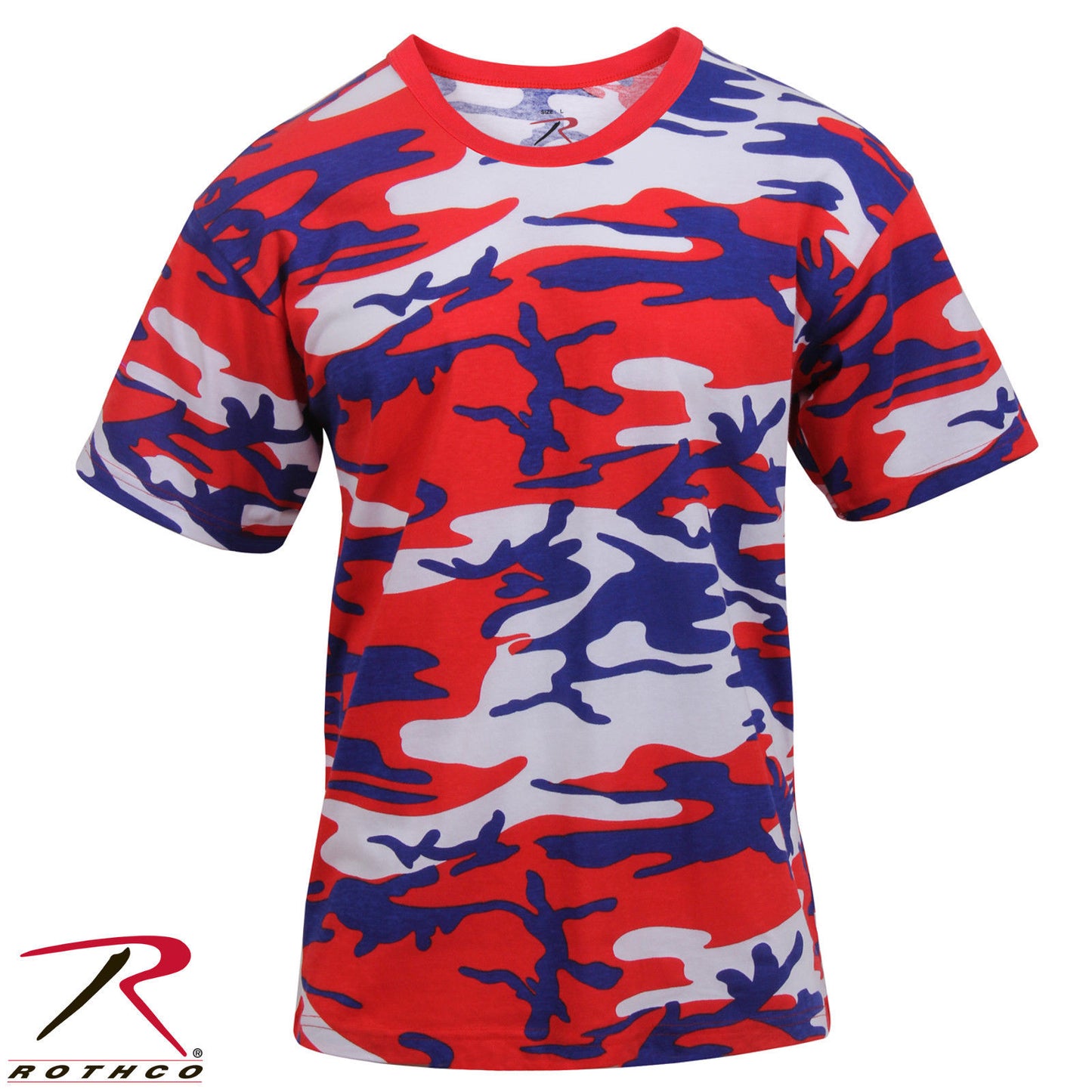 Men's American Camo Short Sleeve T-Shirt - Rothco Red White Blue
