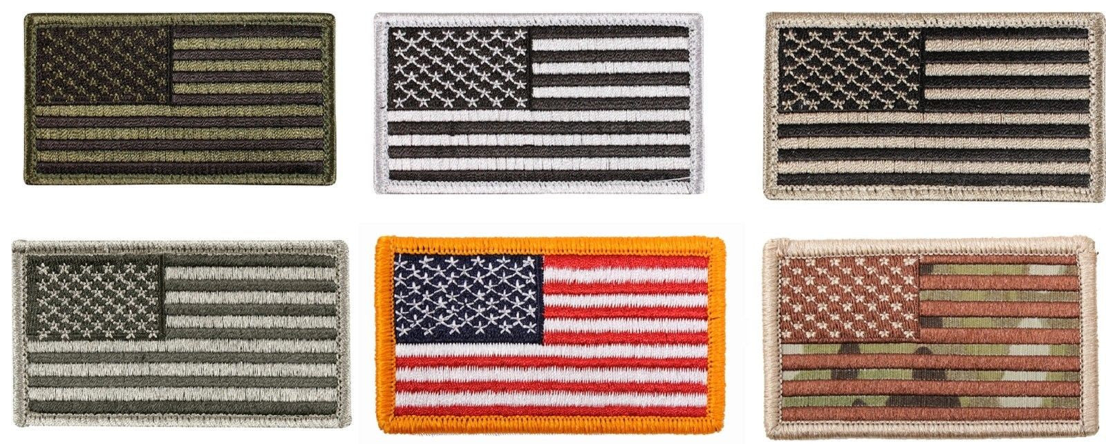 USA American Flag Six Patch Bundle Pack - 6 Velcro Type Tactical Morale  Patches