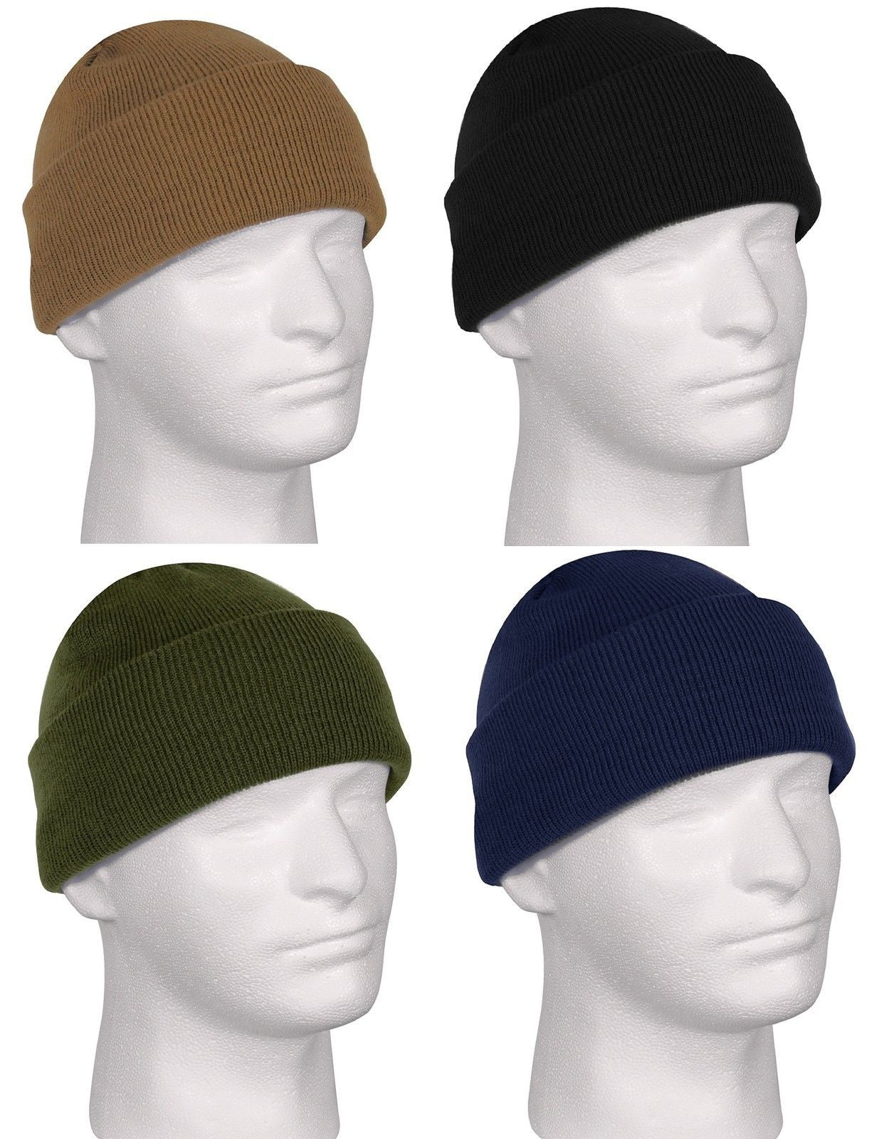 Deluxe Fine-Knit Winter Watch Cap - 100% Acrylic Solid Colors Snow & Ski Hat