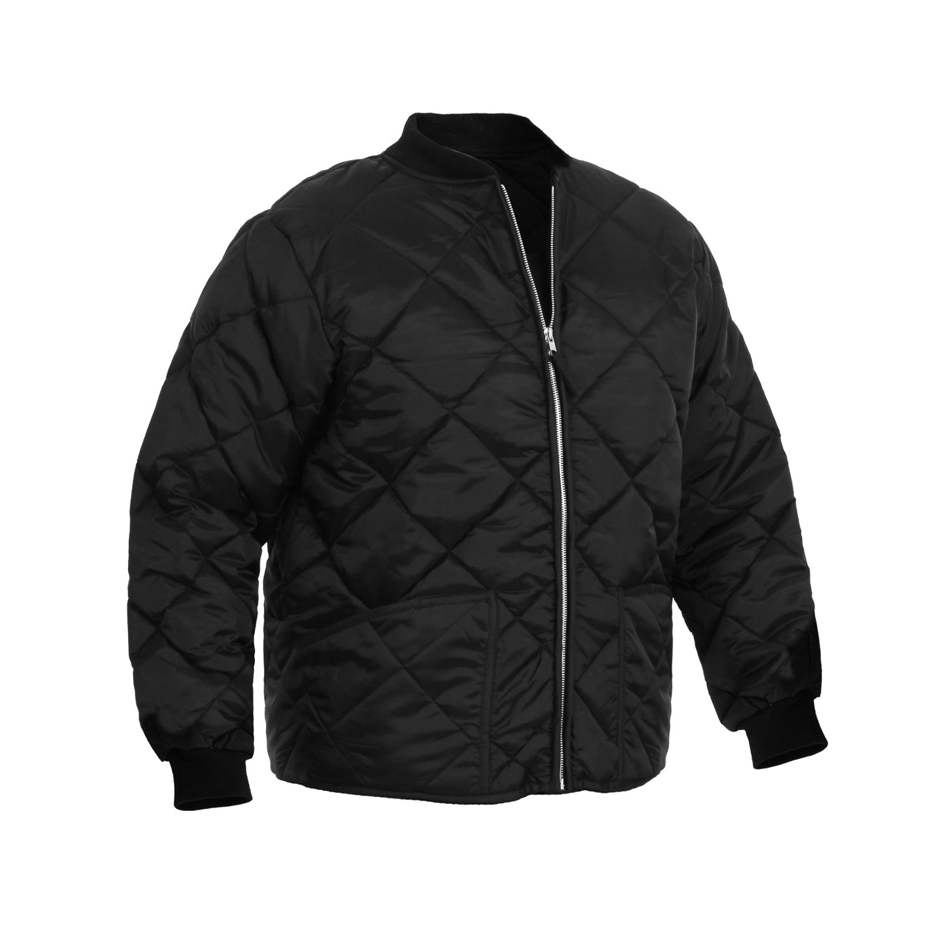 Rothco Diamond Quilt Flight Jacket - Black or Navy Blue Bomber Jacket ...