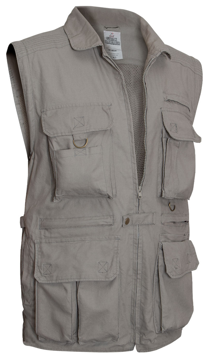 Khaki Safari Outback Convertible Vest Jacket - Fishing Vest w/ Zip-Off  Sleeves