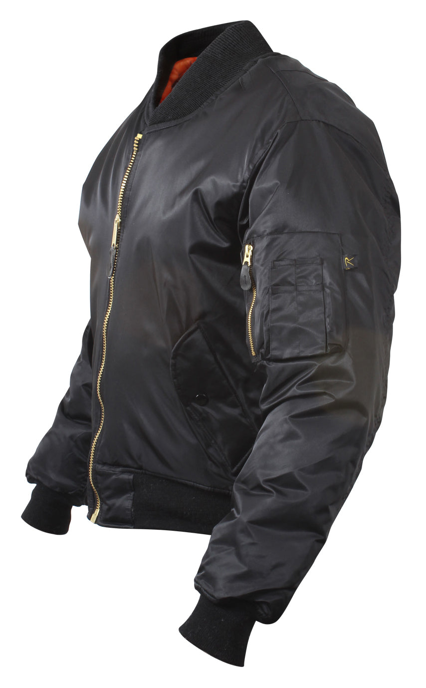 Concealed Carry MA-1 Flight Jacket - Mens Black GI Type CCW Winter